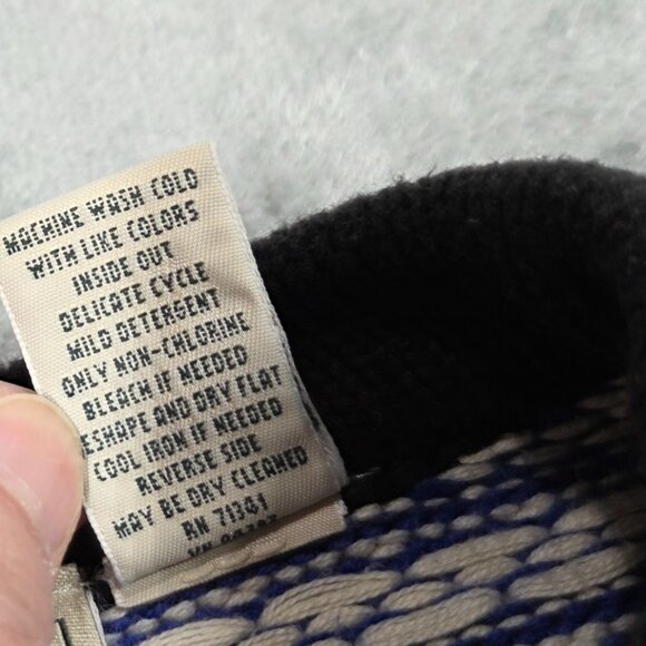 Vintage LL Bean Sweater Womens Small Blue Nordic Fair Lisle Henley Pullover - Picture 5 of 9